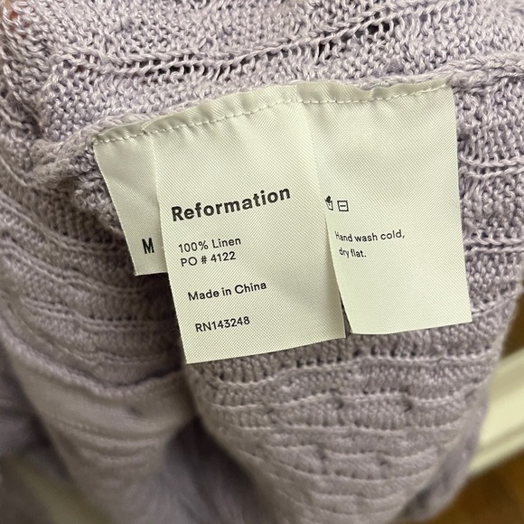 {{Reformation}} Lilac Cable Knit Cardigan - Picture 4 of 4